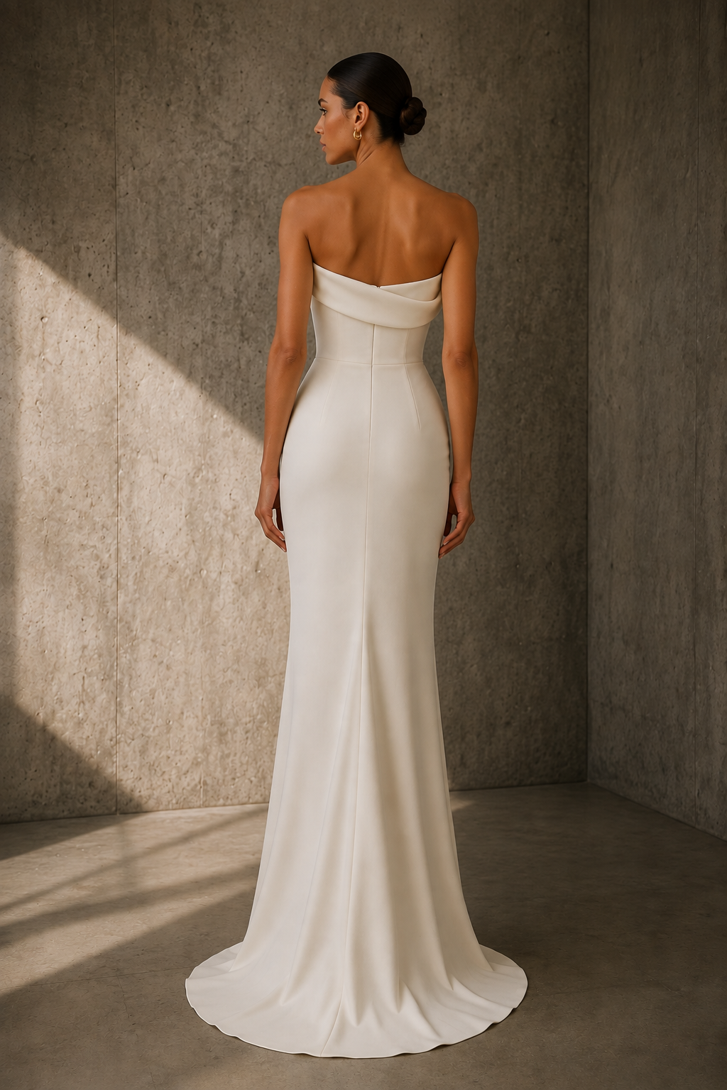 The Draped Gown in Ivory — back view