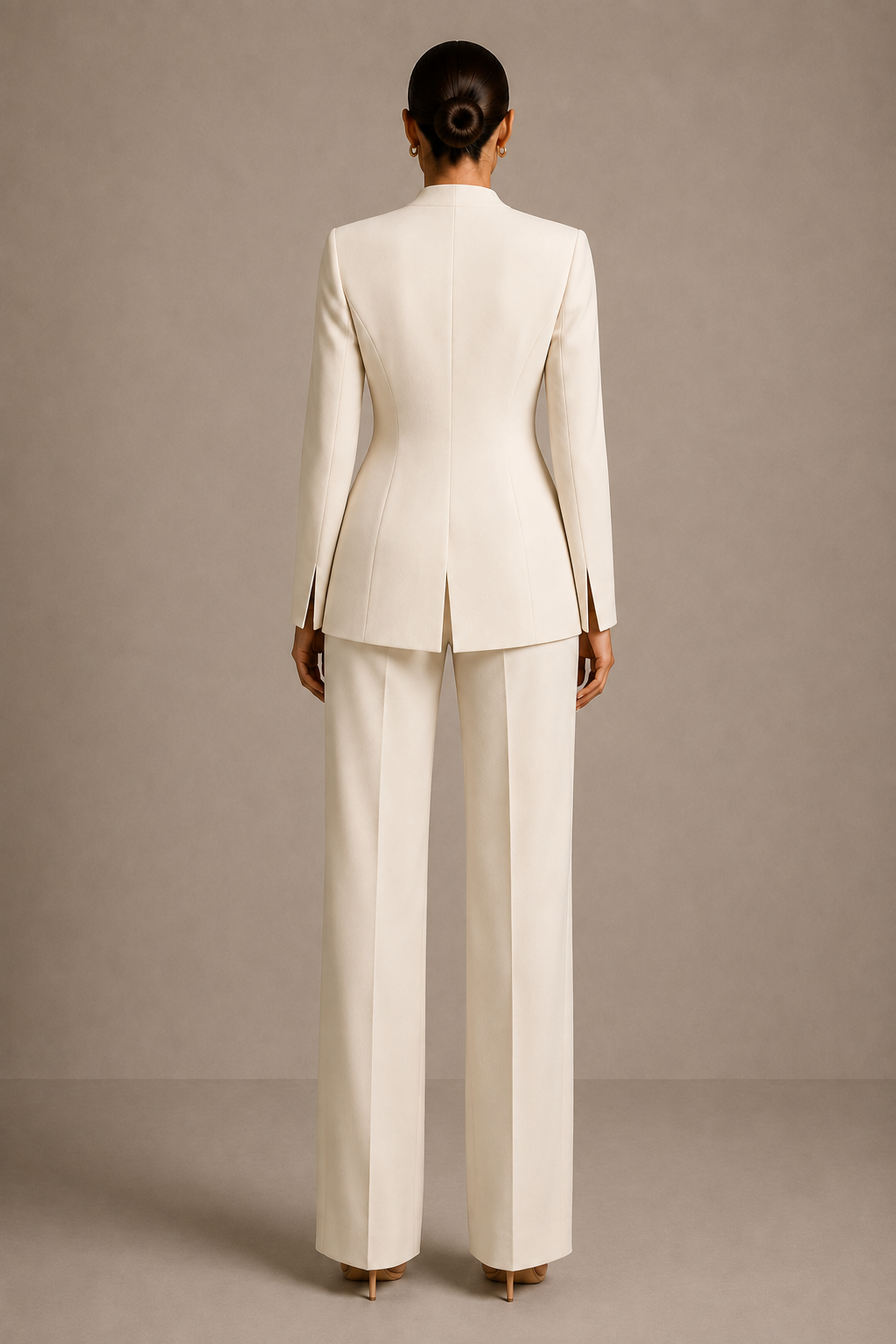 The Ivory Blazer in Ivory — back view