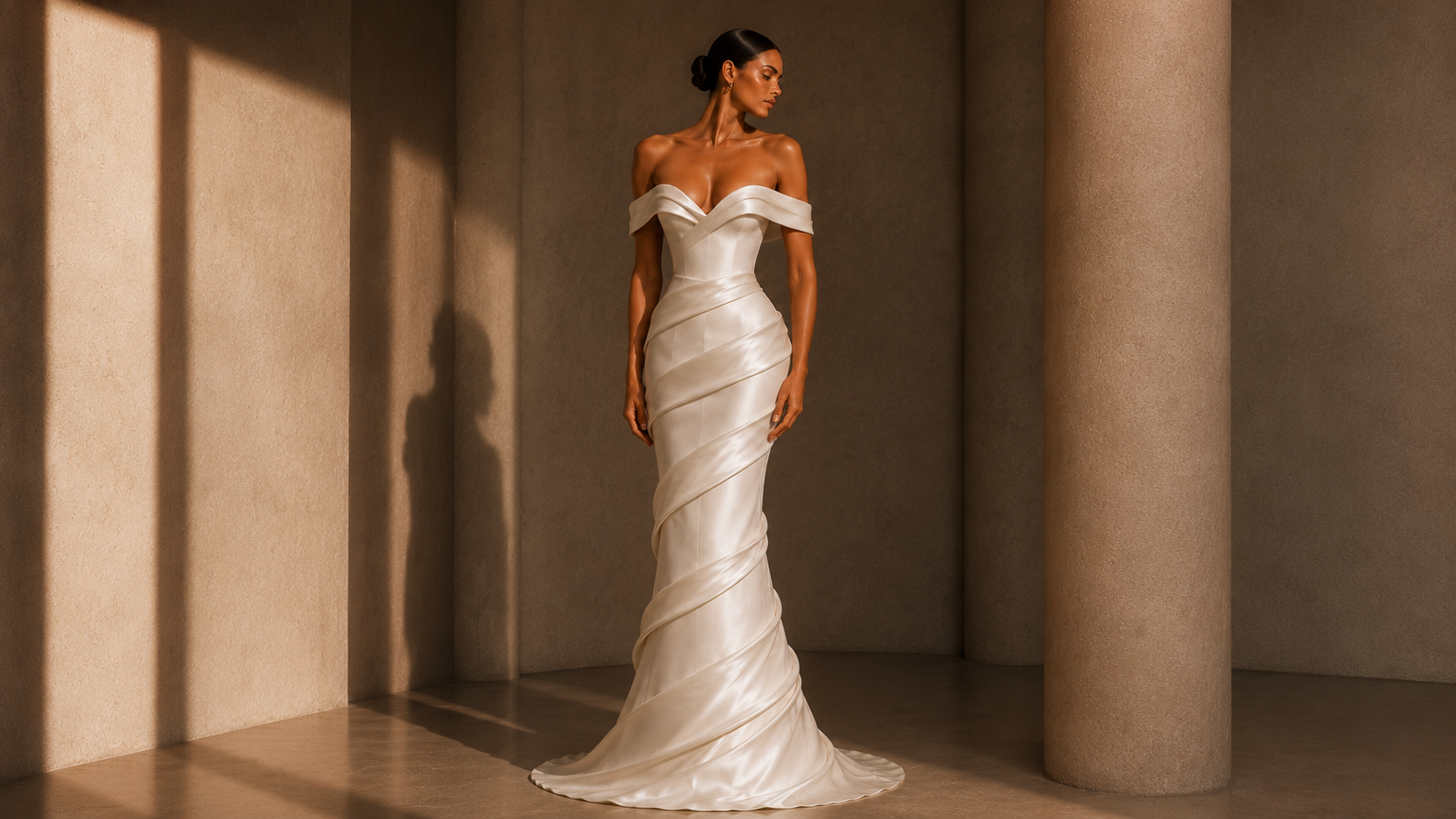 Sculpted + Sublime — ivory sculptural gown