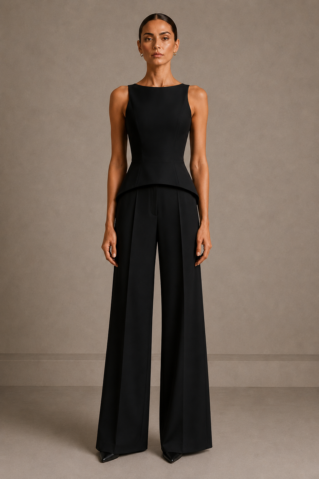 The Structured Top in Black — front view