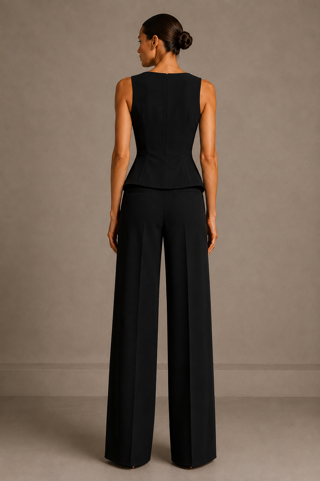 The Structured Top in Black — back view