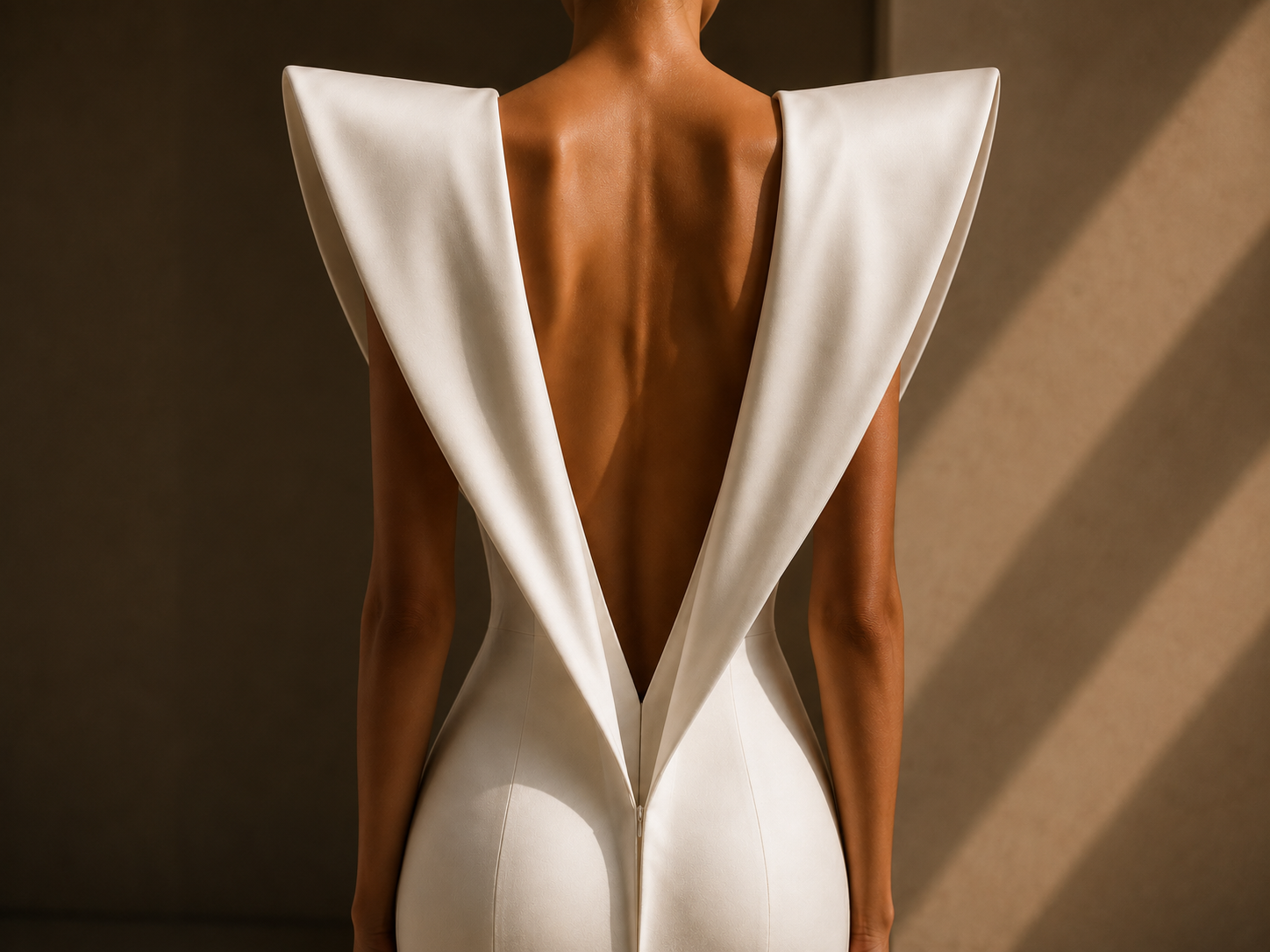 Detail 13 — White deep V back