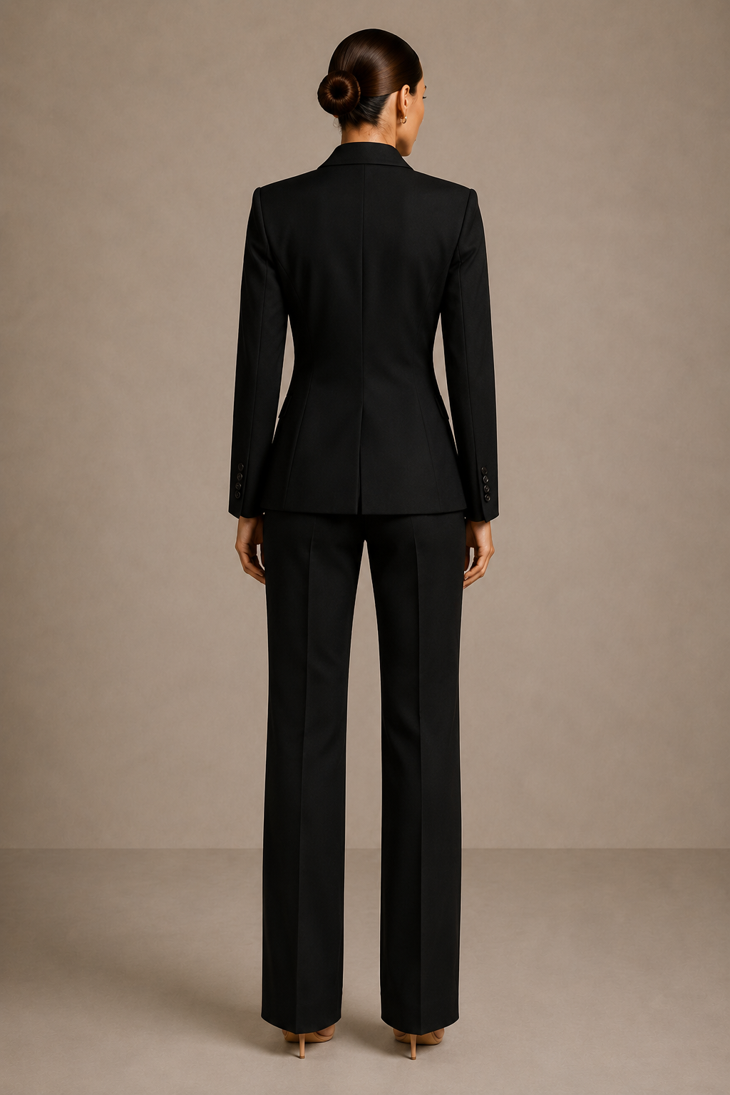 The Structured Blazer in Black — back view